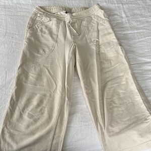 Athleta Cream Wide-Leg Pants